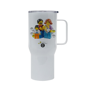 Τύπου Lego family, Mega Stainless steel Tumbler with lid, double wall 750L