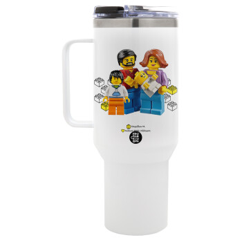 Τύπου Lego family, Mega Tumbler με καπάκι, διπλού τοιχώματος (θερμό) 1,2L