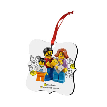 Τύπου Lego family, Christmas ornament polygon wooden 7.5cm