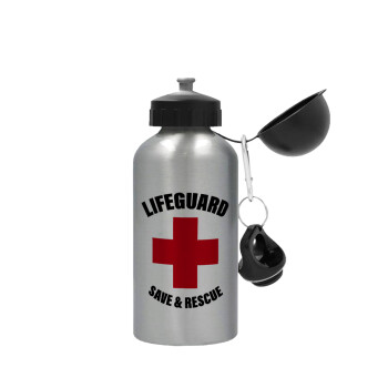 Lifeguard Save & Rescue, Metallic water jug, Silver, aluminum 500ml