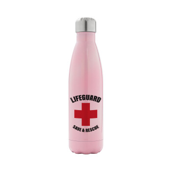 Lifeguard Save & Rescue, Metal mug thermos Pink Iridiscent (Stainless steel), double wall, 500ml