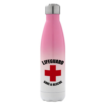 Lifeguard Save & Rescue, Metal mug thermos Pink/White (Stainless steel), double wall, 500ml