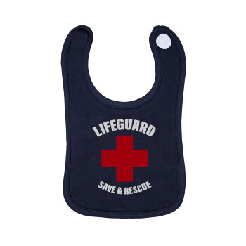 Lifeguard Save & Rescue, Σαλιάρα με Σκρατς 100% Organic Cotton Μπλε (0-18 months)