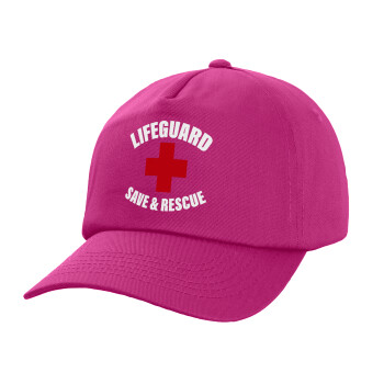 Lifeguard Save & Rescue, Καπέλο παιδικό Baseball, 100% Βαμβακερό Twill, Φούξια (ΒΑΜΒΑΚΕΡΟ, ΠΑΙΔΙΚΟ, UNISEX, ONE SIZE)