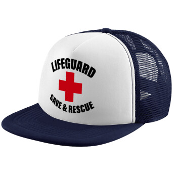 Lifeguard Save & Rescue, Καπέλο παιδικό Soft Trucker με Δίχτυ ΜΠΛΕ ΣΚΟΥΡΟ/ΛΕΥΚΟ (POLYESTER, ΠΑΙΔΙΚΟ, ONE SIZE)