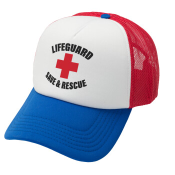 Lifeguard Save & Rescue, Καπέλο Ενηλίκων Soft Trucker με Δίχτυ Red/Blue/White (POLYESTER, ΕΝΗΛΙΚΩΝ, UNISEX, ONE SIZE)