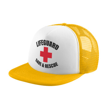 Lifeguard Save & Rescue, Καπέλο Ενηλίκων Soft Trucker με Δίχτυ Κίτρινο/White (POLYESTER, ΕΝΗΛΙΚΩΝ, UNISEX, ONE SIZE)