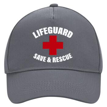 Lifeguard Save & Rescue, Ultimate Adult Hat Grey, (100% COTTON DRILL, ADULT, UNISEX, ONE SIZE)