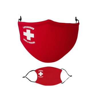 Lifeguard Save & Rescue, Μάσκα υφασμάτινη Ενηλίκων πολλαπλών στρώσεων με υποδοχή φίλτρου