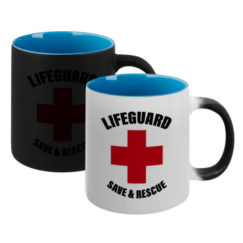 Lifeguard Save & Rescue, Κούπα Μαγική εσωτερικό μπλε, κεραμική 330ml που αλλάζει χρώμα με το ζεστό ρόφημα (1 τεμάχιο)