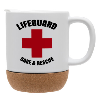 Lifeguard Save & Rescue, Κούπα, κεραμική με βάση φελού και καπάκι (ΜΑΤ), 330ml (1 τεμάχιο)