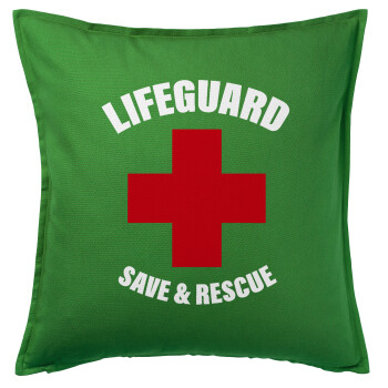 Lifeguard Save & Rescue, Sofa cushion Green 50x50cm includes filling