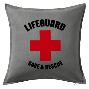 Lifeguard Save & Rescue, Sofa cushion Grey 50x50cm includes filling