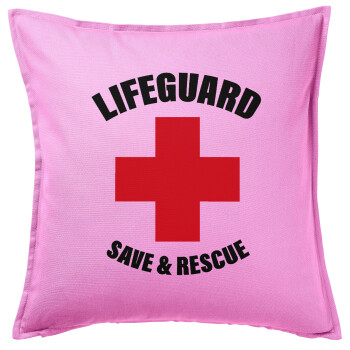 Lifeguard Save & Rescue, Sofa cushion Pink 50x50cm includes filling