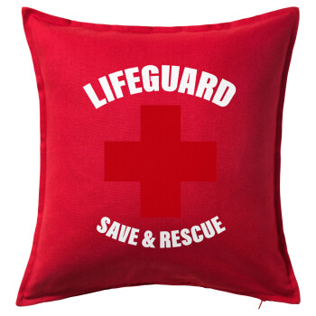 Lifeguard Save & Rescue, Sofa cushion RED 50x50cm includes filling