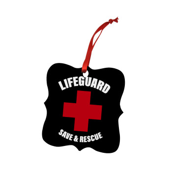 Lifeguard Save & Rescue, Χριστουγεννιάτικο στολίδι polygon ξύλινο 7.5cm