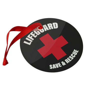 Lifeguard Save & Rescue, Christmas ornament glass 9cm