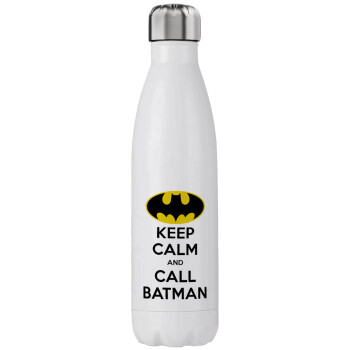 KEEP CALM & Call BATMAN, Μεταλλικό παγούρι θερμός (Stainless steel), διπλού τοιχώματος, 750ml