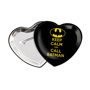 KEEP CALM & Call BATMAN, Κονκάρδα παραμάνα καρδιά (57x52mm)
