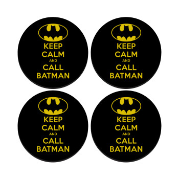KEEP CALM & Call BATMAN, SET of 4 round wooden coasters (9cm)