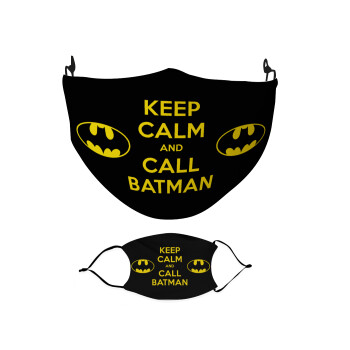 KEEP CALM & Call BATMAN, Μάσκα υφασμάτινη Ενηλίκων πολλαπλών στρώσεων με υποδοχή φίλτρου