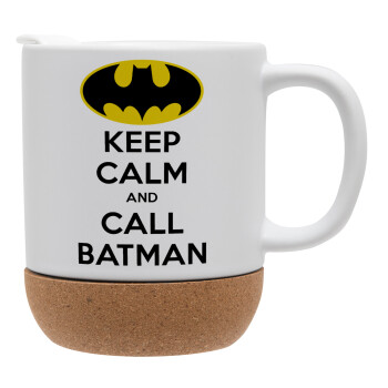 KEEP CALM & Call BATMAN, Κούπα, κεραμική με βάση φελού και καπάκι (ΜΑΤ), 330ml (1 τεμάχιο)