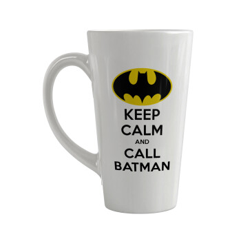 KEEP CALM & Call BATMAN, Κούπα κωνική Latte Μεγάλη, κεραμική, 450ml