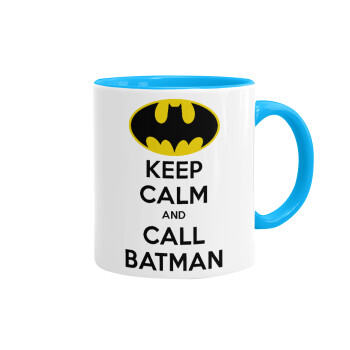 KEEP CALM & Call BATMAN, Mug colored light blue, ceramic, 330ml