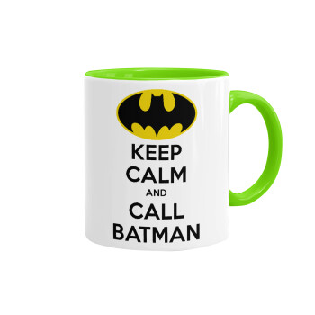 KEEP CALM & Call BATMAN, Mug colored light green, ceramic, 330ml