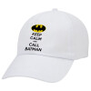 Adult Baseball Cap White 5-panel (POLYESTER, ADULT, UNISEX, ONE SIZE)