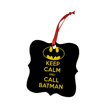 KEEP CALM & Call BATMAN, Στολίδι Χριστουγεννιάτικο στολίδι polygon ξύλινο 7.5cm