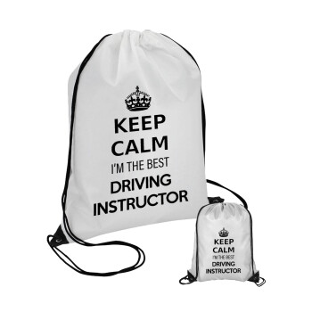 KEEP CALM I'M THE BEST DRIVING INSTRUCTOR, Pouch bag with black cords (1 piece)