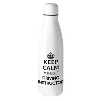 KEEP CALM I'M THE BEST DRIVING INSTRUCTOR, Metal mug thermos (Stainless steel), 500ml