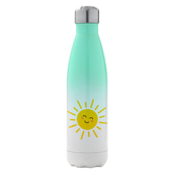 Happy sun, Metal mug thermos Green/White (Stainless steel), double wall, 500ml