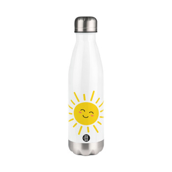 Happy sun, Metal mug thermos White (Stainless steel), double wall, 500ml