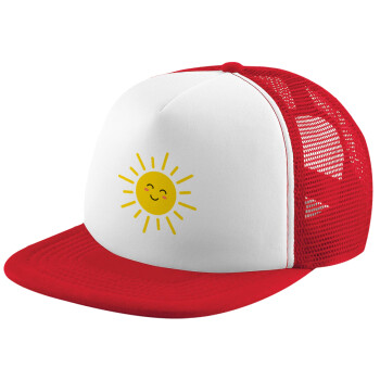 Happy sun, Καπέλο Ενηλίκων Soft Trucker με Δίχτυ Red/White (POLYESTER, ΕΝΗΛΙΚΩΝ, UNISEX, ONE SIZE)