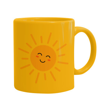 Happy sun, Κούπα, κεραμική κίτρινη, 330ml (1 τεμάχιο)