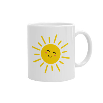 Happy sun, Ceramic coffee mug, 330ml (1pcs)