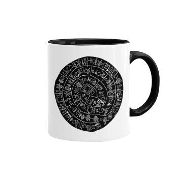 Δίσκος Φαιστού, Mug colored black, ceramic, 330ml