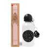 Easter Set, metallic aluminum bottle (500ml) & aromatic flat Easter candle (30cm) (PINK)