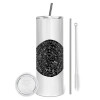 Eco friendly stainless steel tumbler 600ml, with metal straw & cleaning brush