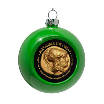 Alexander the Great, Green Christmas tree ornament bauble 8cm