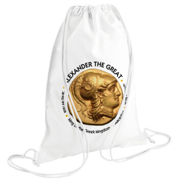 Alexander the Great, Backpack pouch GYMBAG white (28x40cm)