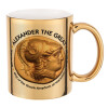 Mug ceramic, gold mirror, 330ml