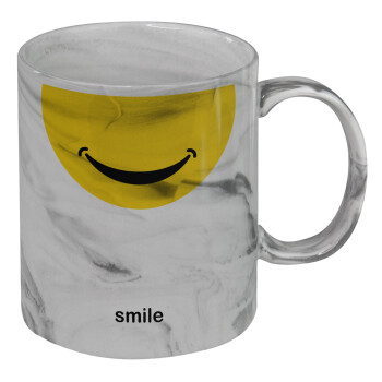 Smile Mug, Mug ceramic marble style, 330ml