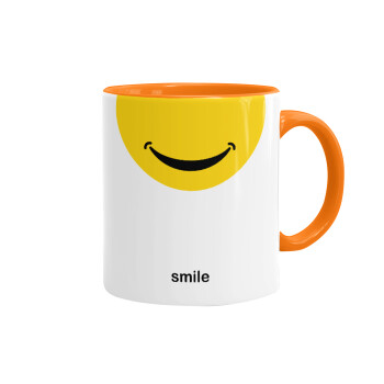 Smile Mug, Mug colored orange, ceramic, 330ml