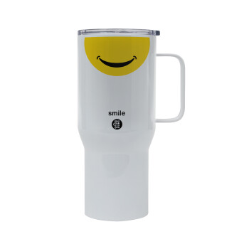 Smile Mug, Tumbler με καπάκι, διπλού τοιχώματος (θερμό) 750L