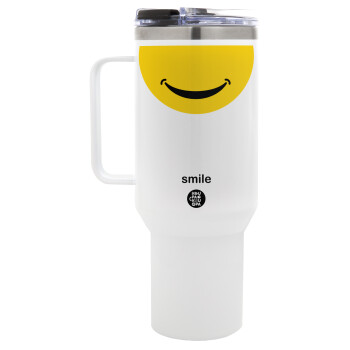 Smile Mug, Mega Stainless steel Tumbler with lid, double wall 1,2L