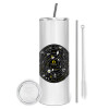 Tumbler stainless steel 600ml, with metal straw & cleaning brush