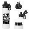 Metal water bottle with safety cap, aluminum 850ml